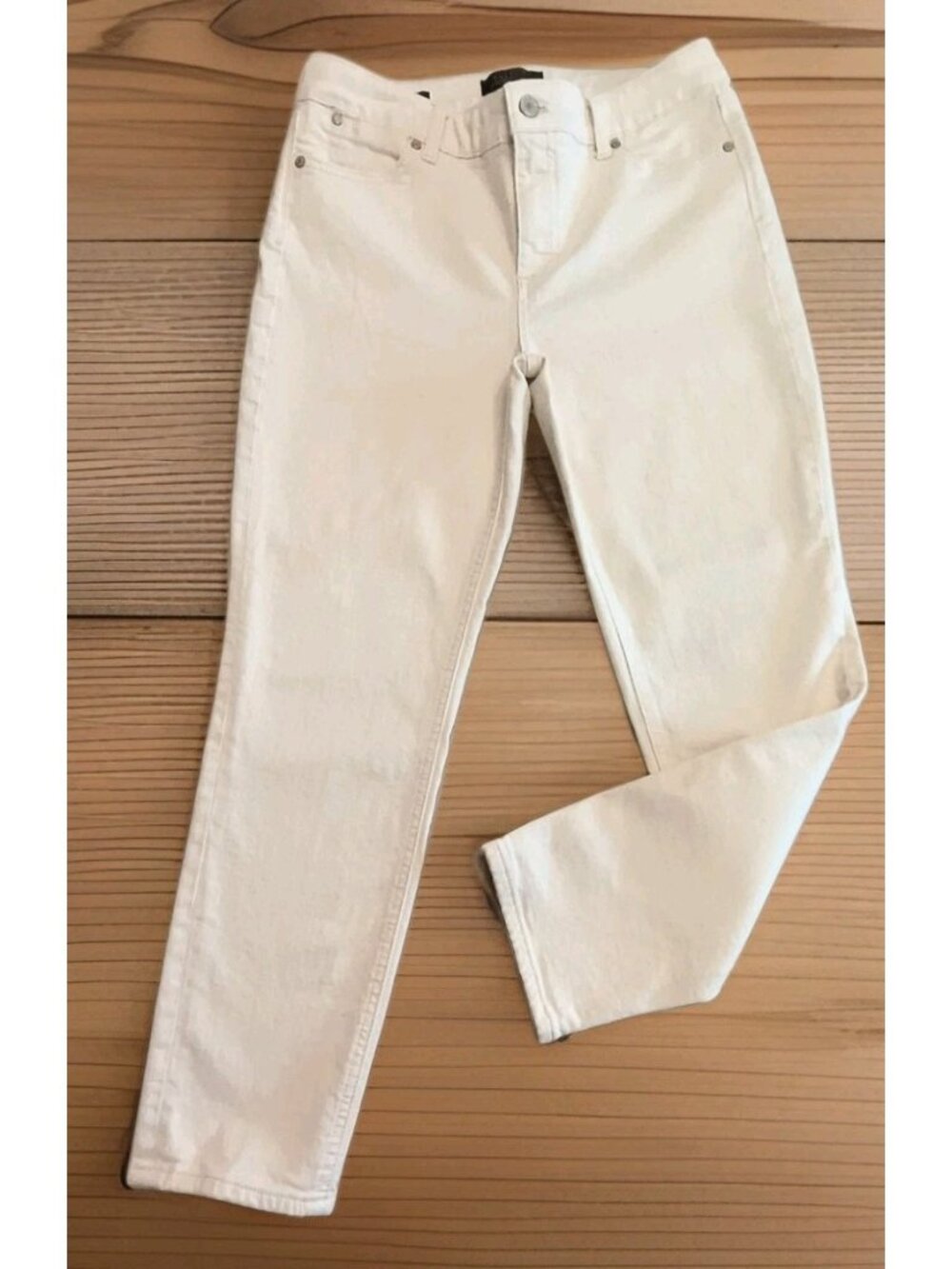 Talbots Slim Ankle Jeans Women’s 10P Cream Five‑Pocket Flattering Fit